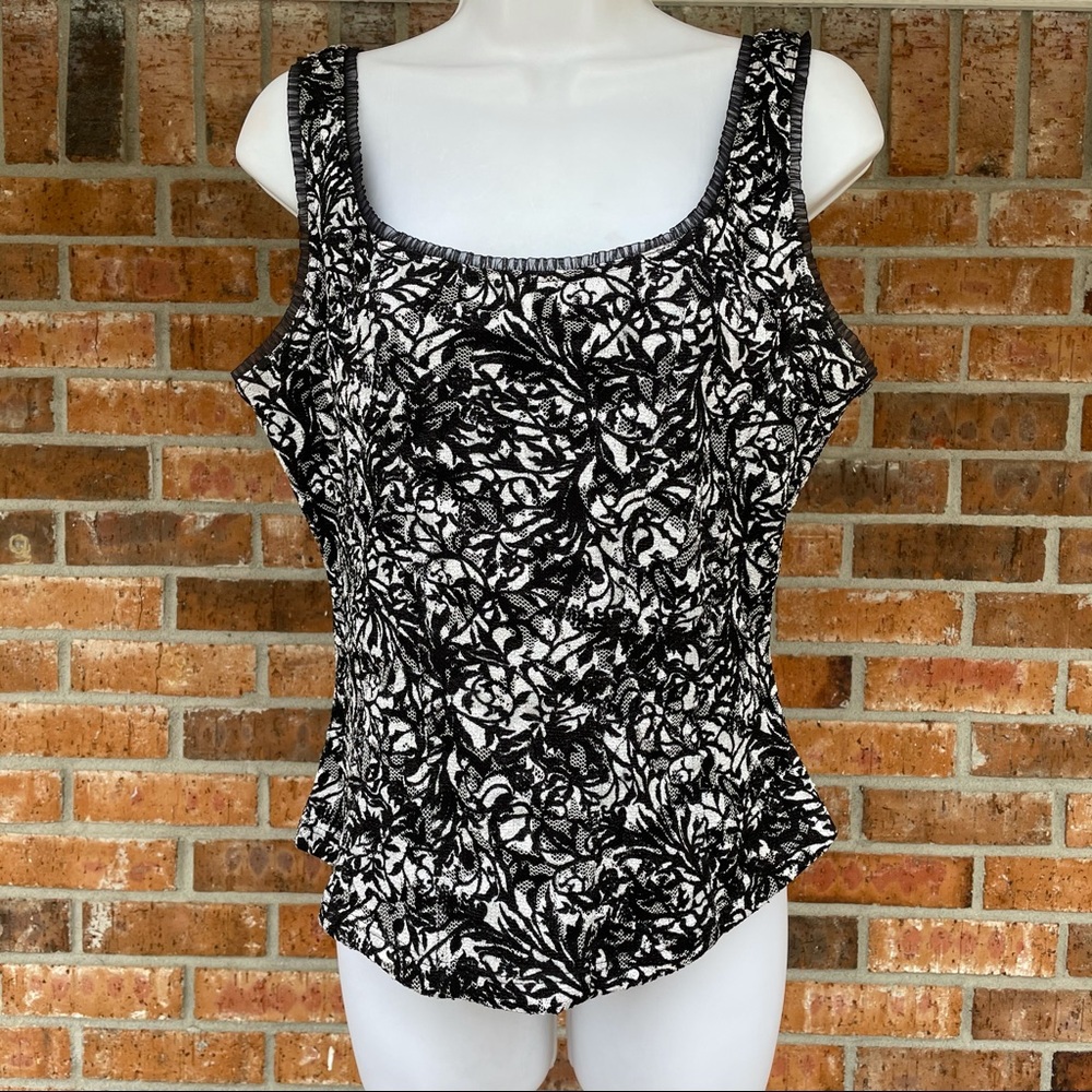 White House Black Market Jacquard Corset CamiSz XL